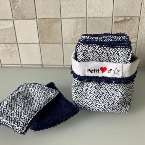 Lingettes bleues marine