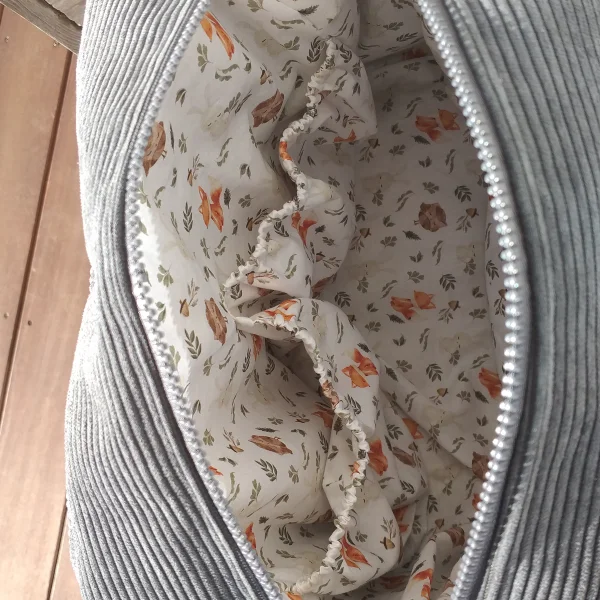 Sac à langer gris velour