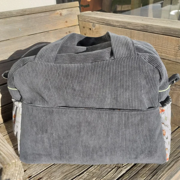 Sac à langer gris velour