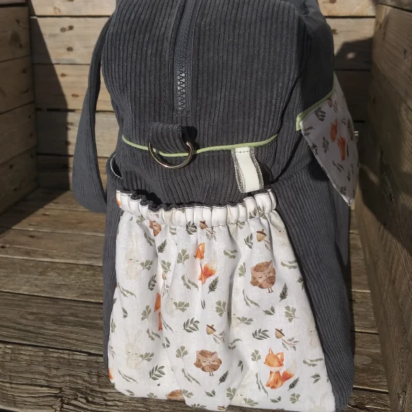 Sac à langer gris velour