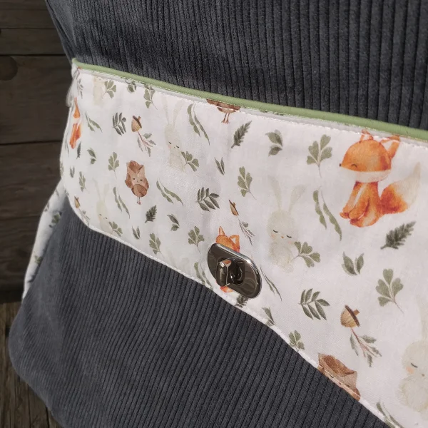 Sac à langer gris velour