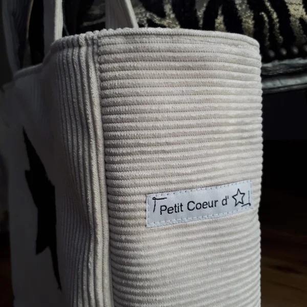 Sac velours crème