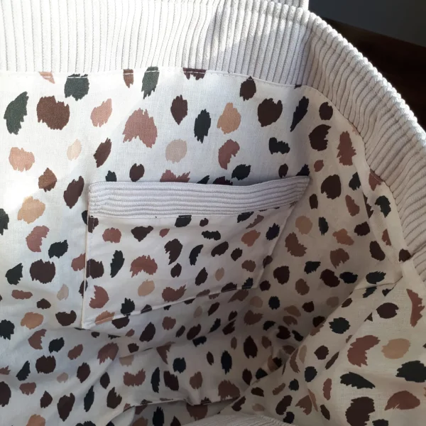 Sac velours crème