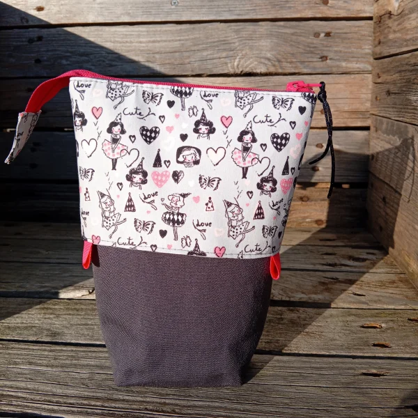 Trousse pot à crayons girly