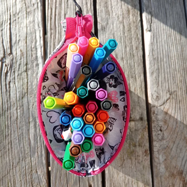 Trousse pot à crayons girly