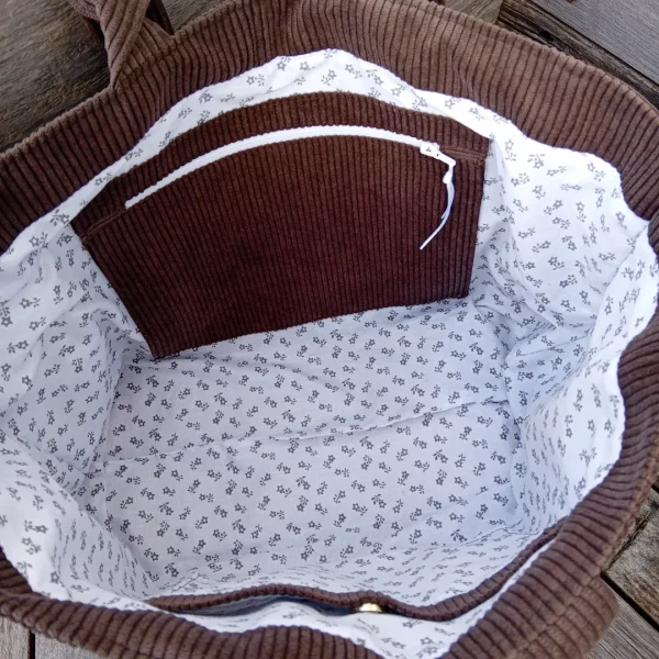 Sac velour marron