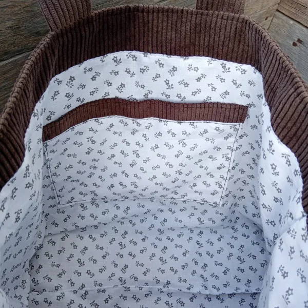 Sac velour marron