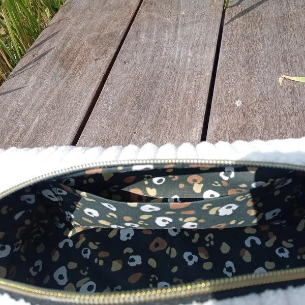Trousse de toilette velour beige