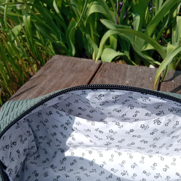 Trousse de toilette velour vert foncé