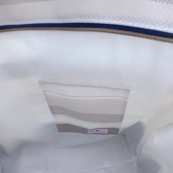 Sac rayé beige