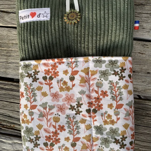 Protège livre en velours vert