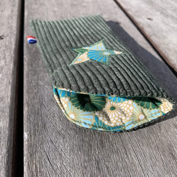 Etui à lunettes velours vert