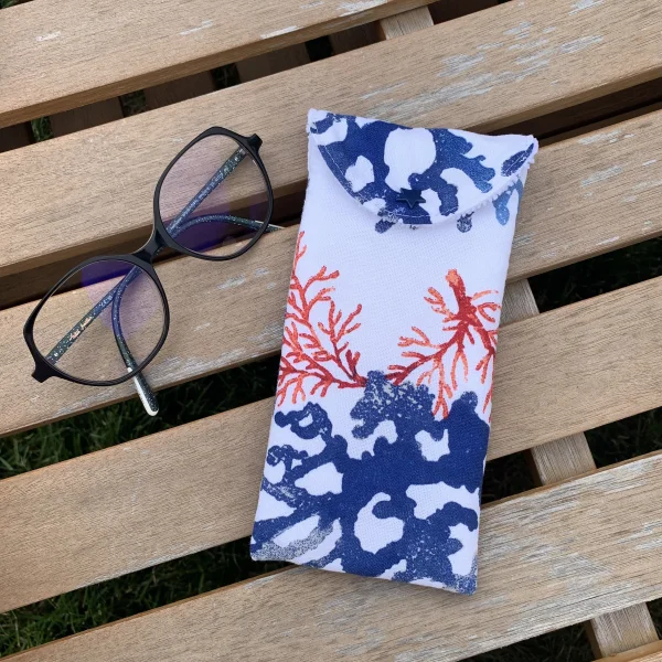 Etui à lunettes fond des mers, bleu