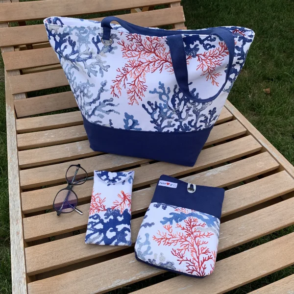 Etui à lunettes fond des mers, bleu