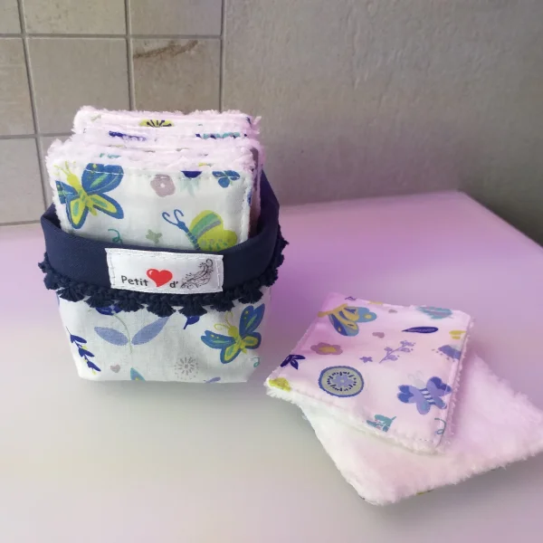 Lingettes papillons bleus