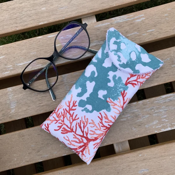 Etui à lunettes fond des mers, vert