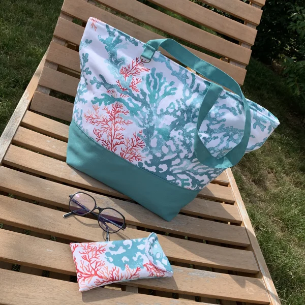 Etui à lunettes fond des mers, vert