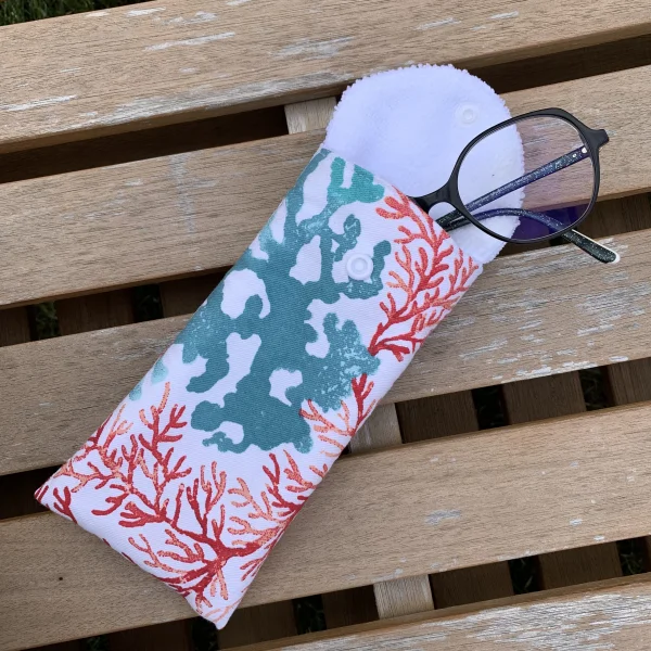 Etui à lunettes fond des mers, vert