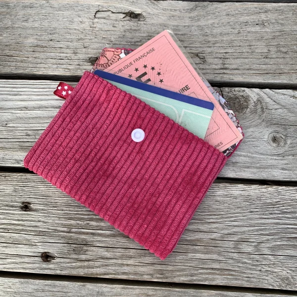 Protège document velour rose pétant