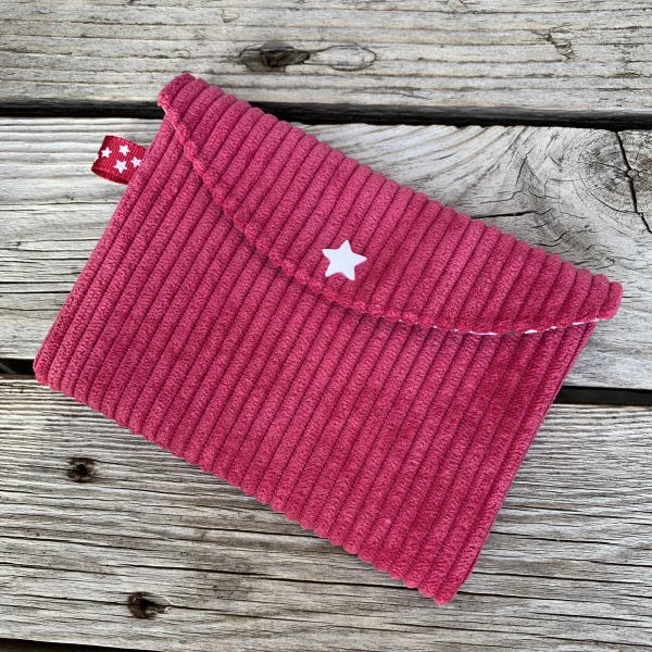 Protège document velour rose pétant