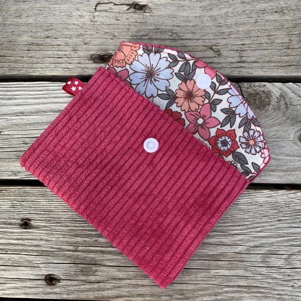 Protège document velour rose pétant