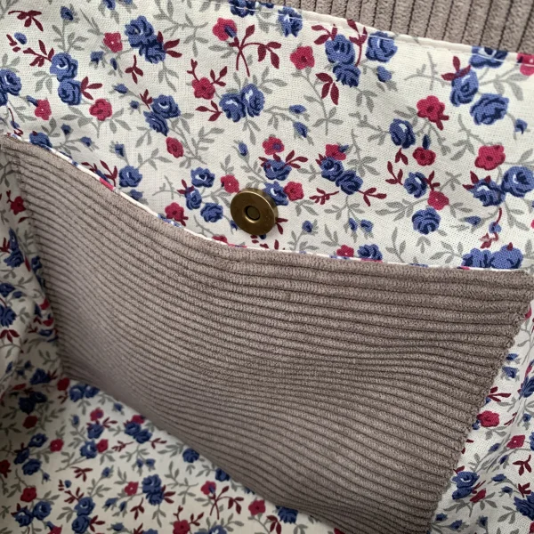 Sac velours marron glacé
