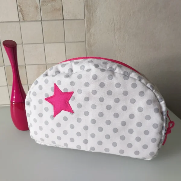 Trousse plumetis gris