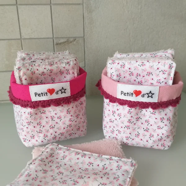 Lingettes fleurs roses